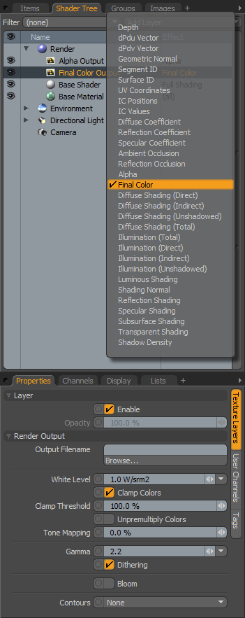 Render Outputs Full Panel